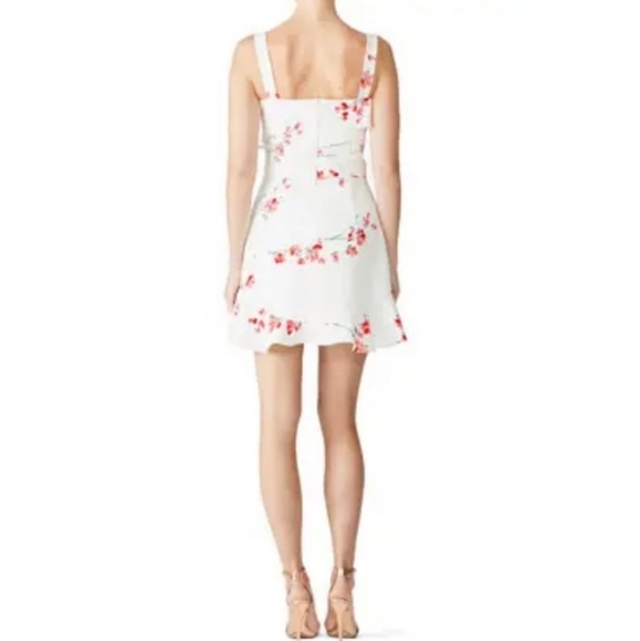 Black Halo Zalda Floral Flutter Ruffle Dress Romantic White Formal Cocktail 8 - Picture 2 of 12